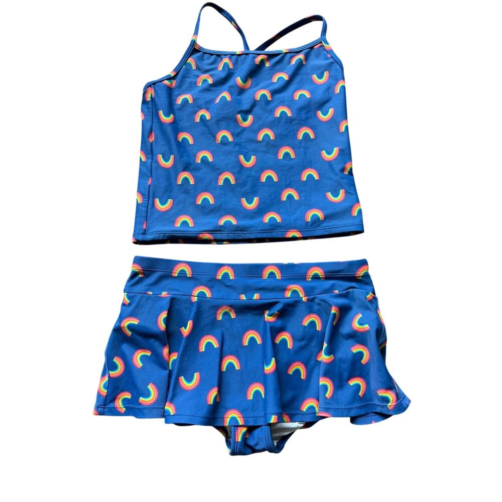 Hanna andersson tankini skirted rainbow swimsuit 12